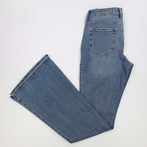 Hollister Women's High Rise Medium Wash Stretch Denim Flare Jeans Blue Size 4L - Picture 2 of 12